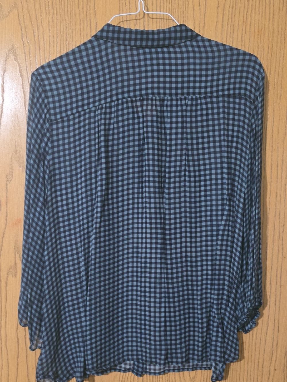 Johnny Was Blue and Black Gingham Button-Up Shirt - Picture 3 of 5
